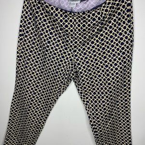 Dark navy and yellow ankle pants. Size 14